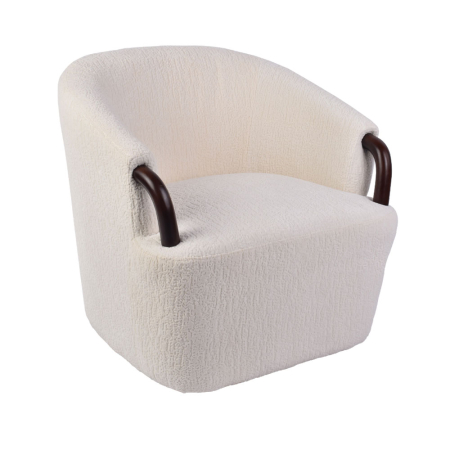 Mobilier - Fotoliu rotativ din stofă albă