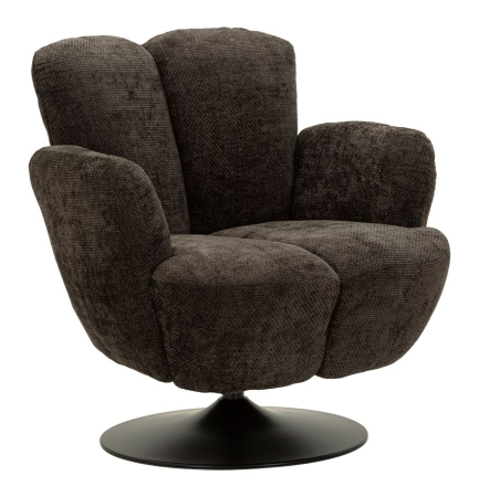 Mobilier - Fotoliu rotativ negru amplu cu bază rotativă
