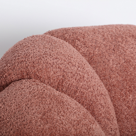 Fotoliu rotativ din bumbac boucle terracotta Ayent 93 x 90 x 67 cm [2]