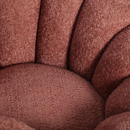 Fotoliu rotativ din bumbac boucle terracotta Ayent 93 x 90 x 67 cm [1]