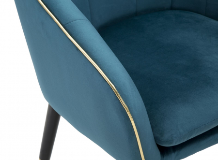 Fotoliu rotund colorat verde-albastriu insertii aurii CreativDeco [4]