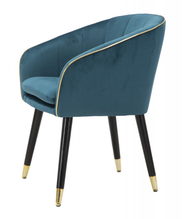 Fotoliu rotund colorat verde-albastriu insertii aurii CreativDeco [2]