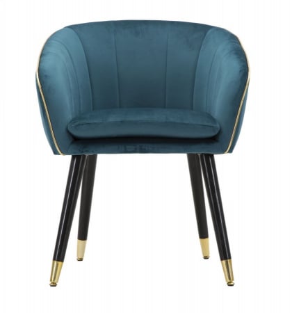 Fotoliu rotund colorat verde-albastriu insertii aurii CreativDeco [1]