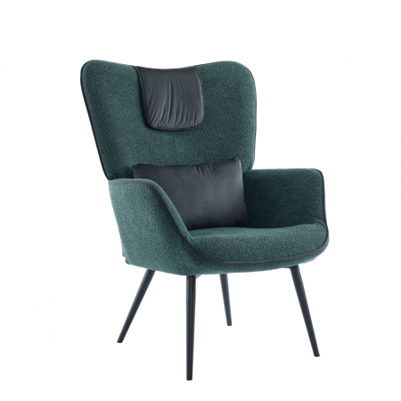Fotolii - Fotoliu Manifest Armchair verde adânc rotunjit elegant - vedere laterală în decor natural