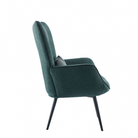 Fotoliu Manifest Armchair verde adânc rotunjit elegant - vedere laterală în decor natural [2]