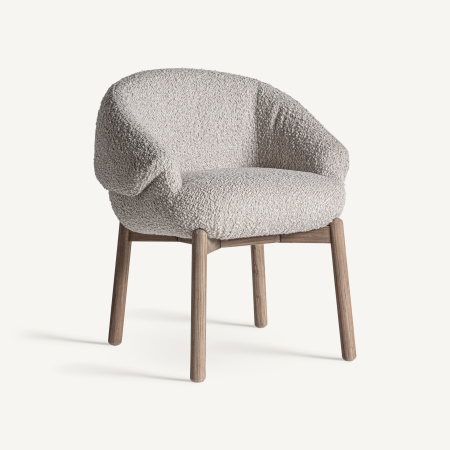 Fotolii - Fotoliu tapitat cu formă organică și structură din lemn Jacquard