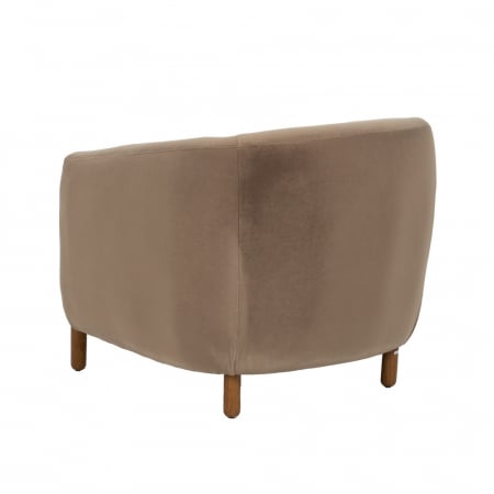 Fotoliu taupe catifea si lemn|Fotolii premium pentru decor rafinat [3]