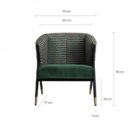 Fotoliu contemporan catifea verde|Fotolii moderne [7]