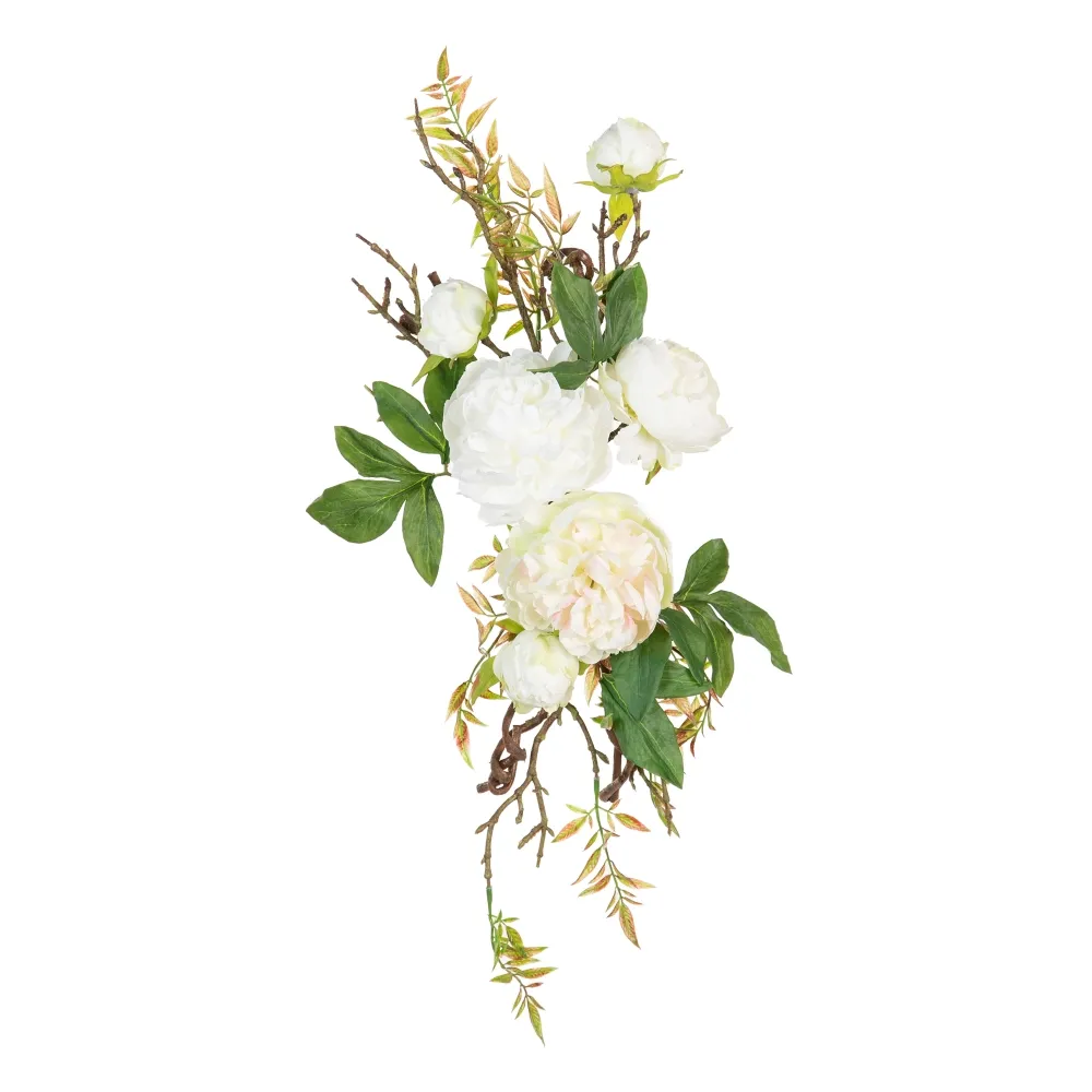MEGA PROMOTII - Ghirlanda Bujori Albi | Decoratiuni Nunta Flori Artificiale Elegante