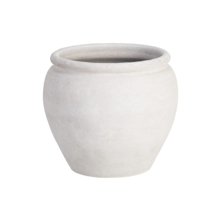 Ghivece, Suporturi flori - Ghiveci decorativ ceramică albă formă rotunjită lată