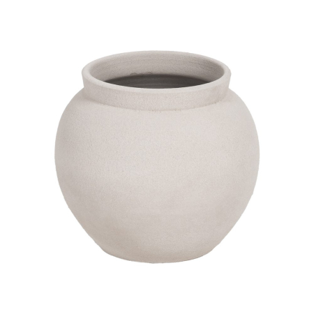 Ghivece, Suporturi flori - Ghiveci decorativ ceramică albă rotunjit voluminos