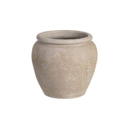 Ghivece, Suporturi flori - Ghiveci decorativ ceramică crem formă rotunjită