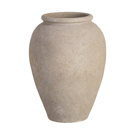 Ghivece, Suporturi flori - Ghiveci decorativ ceramică crem formă rotunjită