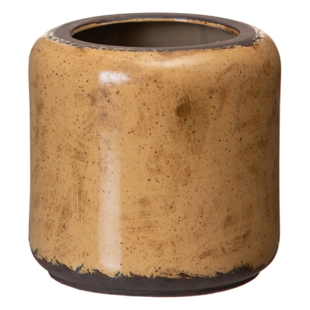 Ghivece, Vase Exterior - Ghiveci decorativ din ceramică maro, cel mai mare din familie