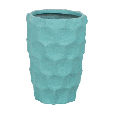 Ghivece, Vase Exterior - Ghiveci decorativ din ciment turcoaz, cel mai înalt din familie