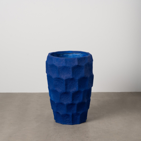 Ghivece, Vase Exterior - Ghiveci decorativ din rășină albastru închis, cel mai înalt