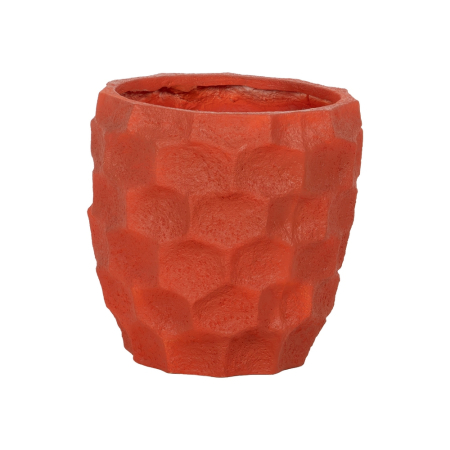 Ghivece, Vase Exterior - Ghiveci decorativ din rășină teracotă cu textură fațetată