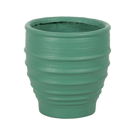 Ghivece, Vase Exterior - Ghiveci decorativ din rășină turcoaz-verde, formă conică înaltă