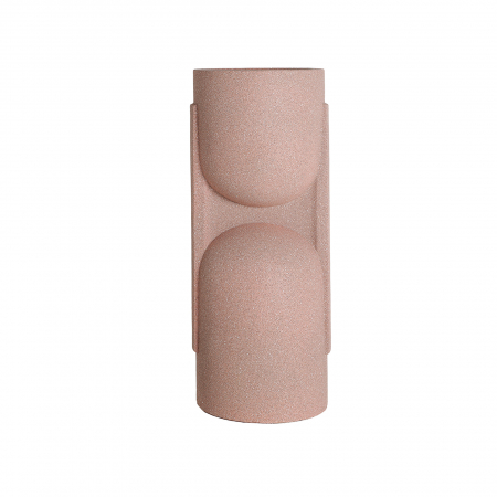 Ghiveci decorativ din polirășină roz – design sculptural și formă echilibrată