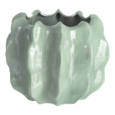 Ghivece, Vase Exterior - Ghiveci luminos din ceramică mint, cea mai ampla piesa