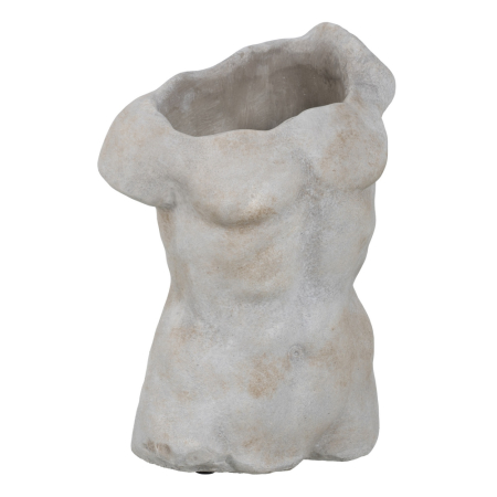 Ghivece, Vase Exterior - Ghiveci sculptural din ciment, bust masculin, pereche complementară