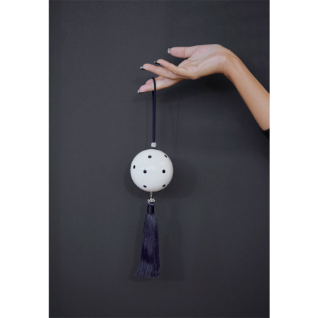 Obiecte decorative - Glob decorativ Crăciun alb lucios buline roșii aurii stil modern