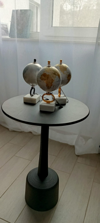 Glob Pamantesc, marmura metal, alb auriu - creativdeco.ro [3]