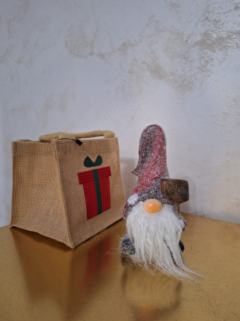 Gnom cu mesaj Welcome, ceramica rosu, creativdeco.ro [3]