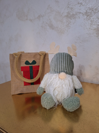 Jucarie Gnom Craciun textil, verde crem, creativdeco.ro [1]