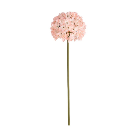 Romantic - Hortensie artificială roz somon cu cap mare rotund din floricele roz pe tijă verde înaltă de 160 cm