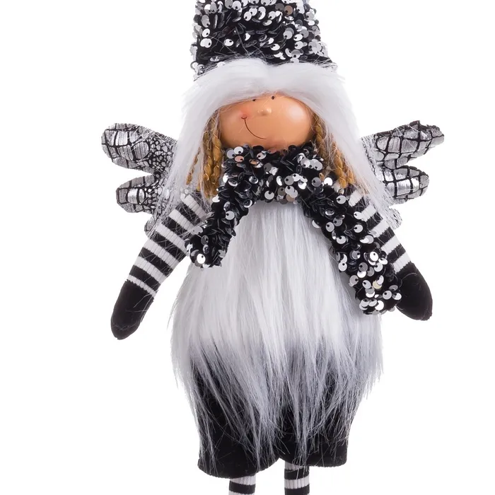 Înger decorativ negru în picioare Crăciun|Decoruri festive moderne [1]