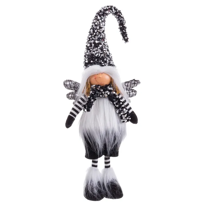 Obiecte decorative - Înger decorativ negru în picioare Crăciun|Decoruri festive moderne