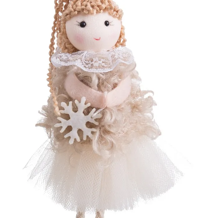 Îngeraș decorativ bej textil set 6 Crăciun|Decoruri festive cozy [1]