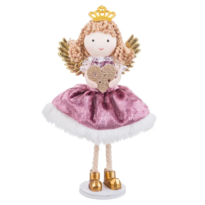 Obiecte decorative - Îngeraș decorativ roz poliester set 6 Crăciun|Decoruri festive elegante