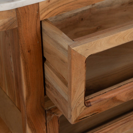 Insulă de bucătărie din lemn de mango și blat din marmură naturală [5]