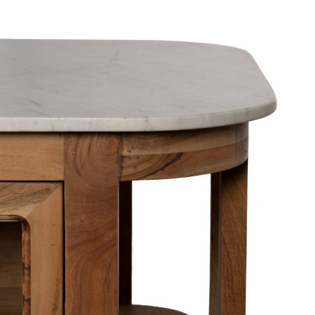 Insulă de bucătărie din lemn de mango și blat din marmură naturală [11]