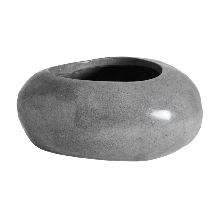Ghivece, Suporturi flori - Jardinieră decorativă din terrazzo gri cu formă organică Terra