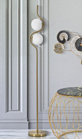 Lampa podea doua abajururi sticla alba CreativDeco [10]