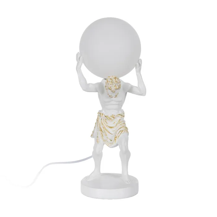 Lampă alba cu detalii aurii Atlas decorativă|Iluminat artistic elegant [1]