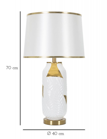 Veioza ceramica alba cu accente aurii CreativDeco [5]