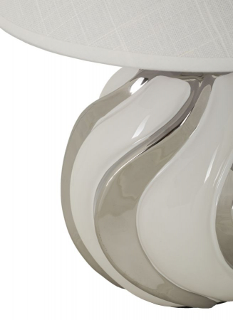 Lampa de masa argintie | Veioza ceramica eleganta CreativDeco [1]