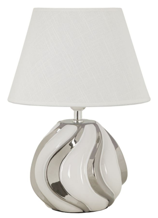 Corpuri de iluminat - Lampa de masa argintie | Veioza ceramica eleganta CreativDeco