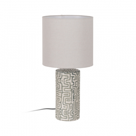 Lampa compacta ceramica alb-gri pentru decor modern|Lampi mici pentru spatii rafinate