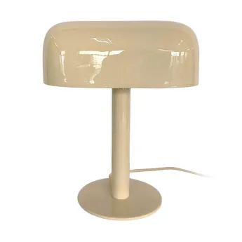 Veioze, Lampi de Birou - Lampă de masă crem din metal emailat cu design minimalist