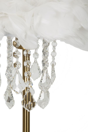 Lampa de masa cu cristale si abajur cu pene CreativDeco [1]