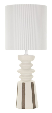 Iluminat in Stil Boho - Lampă de masă dungi verticale crem maro abajur plisat