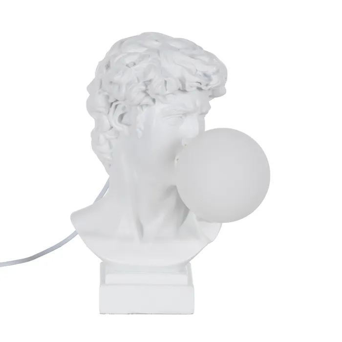 Veioze, Lampi de Birou - Lampă David clasică din rasina alba|Iluminat decorativ modern