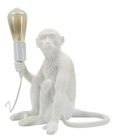 Corpuri de iluminat - Lampă decorativă modernă albă din rășină maimuță Monkey