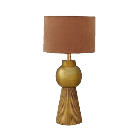 Veioze, Lampi de Birou - Lampă de masă aluminiu catifea camel luxoasă