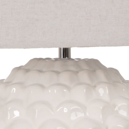 Lampa ceramica alba cu abajur natural|Lampi moderne pentru decor minimalist sau scandinav [3]